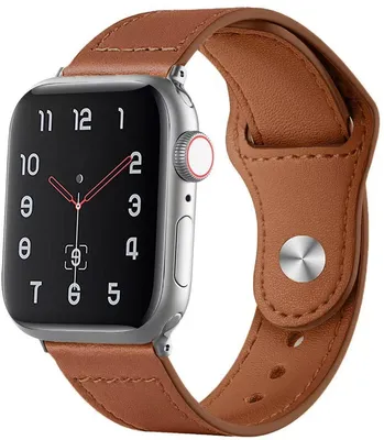 Produktbild von FFO2World Lederarmband mit Dornschließe für Apple Watch 42/41/40/38 mm (Serie 11-1 & SE 1-3) – Ersatz-Lederarmband – braun