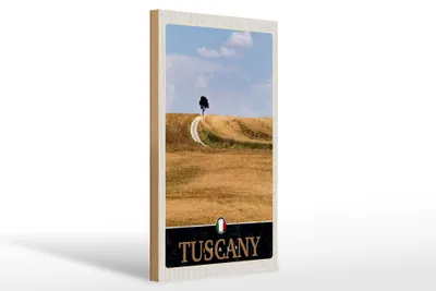 Produktbild von Holzschild Reise 20x30cm Toskana Italien Feld Wiese Natur Schild