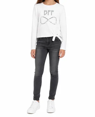 Produktbild von 793108 Happy Girls Mädchen BFF Shirt Weiß Gr. 116 – Baumwollshirt mit Strass-Steinen