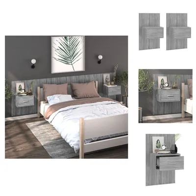 Productafbeelding van vidaXL Wandtafel/Nachtkastje, 2 stuks, Sonoma eiklook - Nachtkastjes