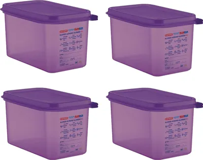 Produktbild von Araven GN1/4 Lebensmittelbehälter aus Silikon - 4,3L - 4 Behälter