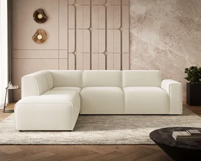 Produktbild von GrainGold Ecksofa L-Form Links Eluno - Moderne Ecksofa, Wohnzimmer Ecksofa - Eckcouch Creme (Quelle 02)