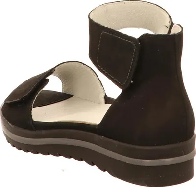 Produktbild von Waldläufer Sandale Hakura 351005-191-001, Nubukleder, schwarz, Weite H, Klettverschluss 41