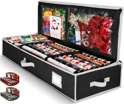 Obrázok produktu pre Omgoods – Darčekové balenie a úložný vak na vianočné dekorácie, pojme až 24 roliek