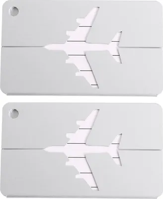 Produktbild von 2PCS Mode Aluminium Gepäck BaggageTags Koffer Label Name Adresse Halter (Silber)