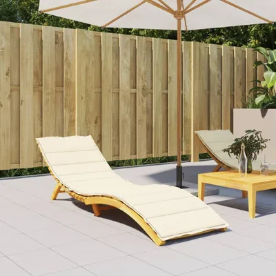 Image de The Living Store Coussin pour bain de soleil Crème 200x70x3 cm Tissu Oxford