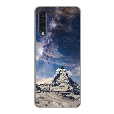 Produktbild von MuchoWow® Handyhülle Schutzhülle Hülle für Samsung Galaxy A30s Berge - Sterne - Universum - Jungen - Mädchen - Kinder Silikon Softcase Handy Hülle - Karteninhaber