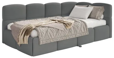 Produktbild von Selsey Cloudy - Polsterbett, Chenille Dunkelgrau, 170x185 cm - rechts