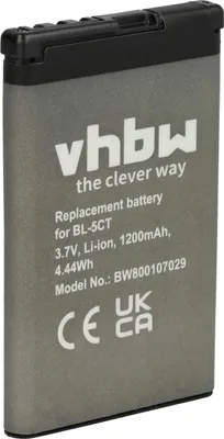 Produktbild von vhbw Akku kompatibel mit Nokia E5 Handy Smartphone Telefon (1200 mAh, 3,7 V, Li-Ion)