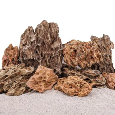 Produktbild von Aquarium Natursteine Drachenstein Deko Felsen braun 1 Stück Gr.S 100-300g Nr.61