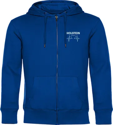 Produktbild von multifanshop Kapuzen Sweatshirt Jacke - Holstein - Herzschlag, blau, Größe S