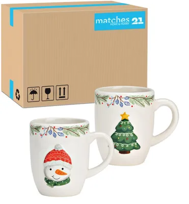 Produktbild von Weihnachtliches Keramik Tassen 36er Set bunt Ø 8 cm, 300 ml