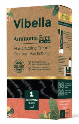 Produktbild von Vibella Haarfärbecreme Nr. 1 Schwarz – Premium-Haarfarbe