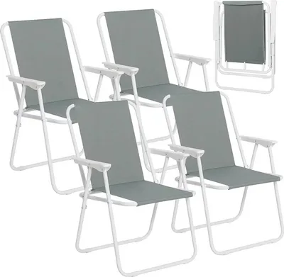 Produktbild von WOLTU Klappstuhl Gartenstuhl 4er-Set, Klappbarer Kunststoff-Stuhl, Campingstuhl Faltbar für Garten & Camping, Angelstuhl Faltstuhl Leichter, Dunkelgrau