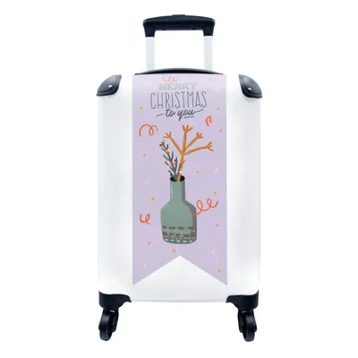 Produktbild von MuchoWow® Koffer Handgepäck Trolley Rollkoffer Kleine Reisekoffer mit 4 Rollen - Sprichwörter - Zitate - 'Frohe Weihnachten für Sie - Cabin Size < 55x40x23 cm & 55x40x20 cm - Fotokoffer - Kabinenkoffer - Boardgepäck - Reise-Box - Reisekoffer - Reisegepäck - Koffer mit Bild - Trolley für Kinder