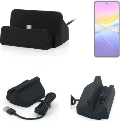 Produktbild von K-S-Trade Docking-Station kompatibel mit Vivo Y37 Pro 5G Ladestation Dock Ladegerät Docking Station Tischständer Ständer inkl. USB Typ C Kabel