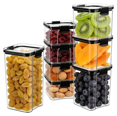 Vorratsdosen-Set, 8-teilig, luftdicht, transparent, stapelbar