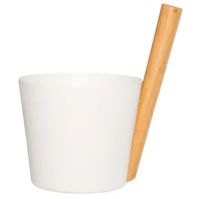 Produktbild von Rento Saunaeimer Aluminium WEISS mit Bambusgriff