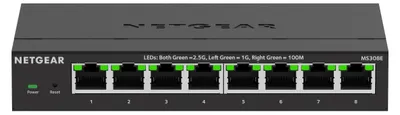 Zdjęcie produktu dla NETGEAR MS308E, Nie zarządzany, 2.5G Ethernet (100/1000/2500), Pełny dupleks, Montaż naścienny / rzutowanie na sufit
