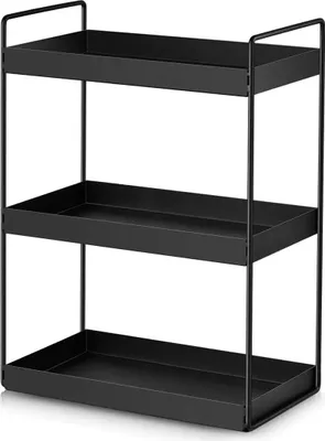 Produktbild von Drei-Schubladen-Stauraum-Küchenunterbau - Organizer für Bad und Küche - 1 - schwarz - Metall