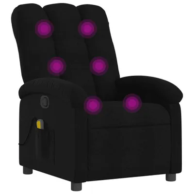 Produktbild von Massagesessel Schwarz Stoff 70 x 93 x 101 cm mit manueller Liegefunktion und Vibrationsfunktion