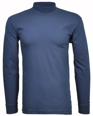 Ragman Stehkragen-Shirt langarm in blau