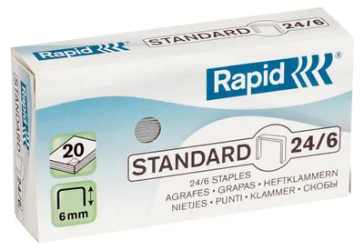 Produktbild von Rapid 24858800, Klammerpack, 24/6, 6 mm, 2000 Heftklammern, 24/6, Silber