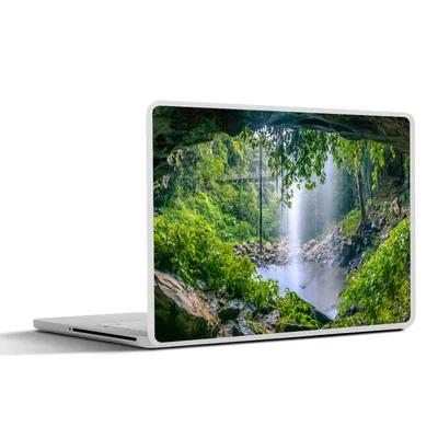 Produktbild von MuchoWow® Laptop Aufkleber Sticker Cover Dschungel - Regenwald - Wasser - Wasserfall - Pflanzen 30x22 cm - Laptop-Sticker