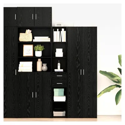 Produktbild von Highboard aus schwarzer Eiche, 30 x 42,5 x 185 cm, Holzwerkstoff