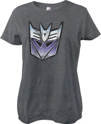 Produktbild von Distressed Decepticon Shield Girly Tee - Medium - DarkHeather