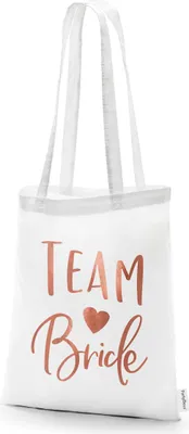 Productafbeelding van Katoenen tas - Team Bruid, wit, 39x42 cm
