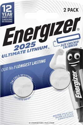 Produktbild von Energizer Ultimate Lithium 2025, Einwegbatterie, CR2025, Lithium, 3 V, 2 Stück(e), Stahl