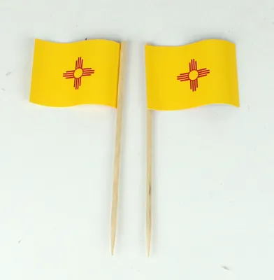 Produktbild von Party-Picker Flagge New Mexico USA Bundesstaat Papierfähnchen in Spitzenqualität 25 Stück Beutel