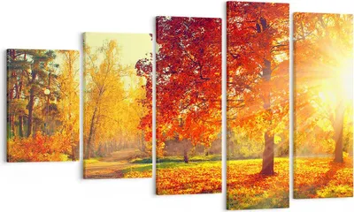 Produktbild von Bild auf Leinwand - Leinwandbild - Park Herbst Baum - 100x60cm - Wand Bild - Wanddeko - Wandbilder - Leinwanddruck - Bilder - Kunstdruck - Wanddekoration - Leinwand bilder - Wandkunst - EG100x60-3654
