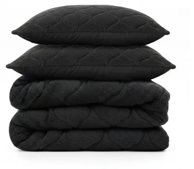 Productafbeelding van Sleeptime Lazy dekbed, teddy, zwart, 200 x 200 cm, met luxe kussenslopen