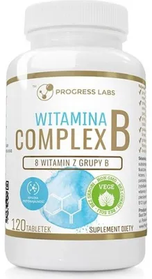 Produktbild von PROGRESS LABS Progress Labs Vitamin B-Komplex ? 120 Tabletten ? Energie, Nerven & Stoffwechsel