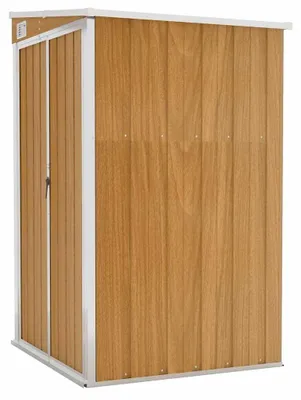 Obrázok produktu pre Kovová záhradná skladovacia búda - 118 x 100 x 178 cm, hnedá - pozinkovaná oceľ