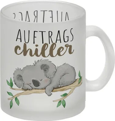 Produktbild von Koala Glas Tasse mit Spruch Auftragschiller