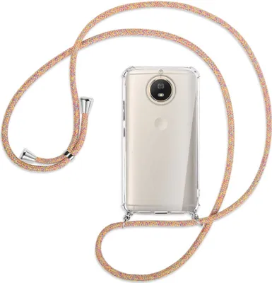 Produktbild von Handykette Backcover-Schutzhülle mit Band (Metall silberfarben) für Motorola Moto G5S - Rainbow
