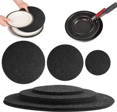 Imagen del producto de Protectores de fieltro para ollas y sartenes, 24 unidades, para evitar que se rayen al apilar
