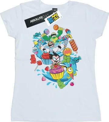 Produktbild von DC Comics - "Teen Titans Go Candy Mania" T-Shirt für Damen BI44038 (L) (Weiß)