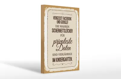 Produktbild von Holzschild Spruch Vergesst Facebook und Google 20x30cm