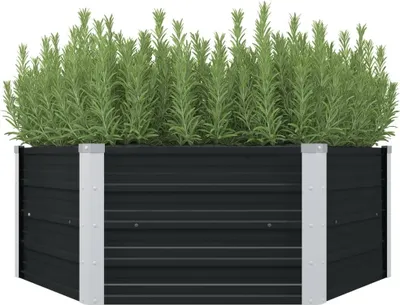 Produktbild von Hochbeet Anthrazit 129 x 129 x 45 cm Verzinkter Stahl , Gabionen Design 2024