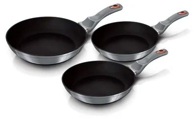 Zdjęcie produktu dla Berlinger Haus komplet 3 patelni granitowych 20cm 24cm 28cm Moonlight BH6169