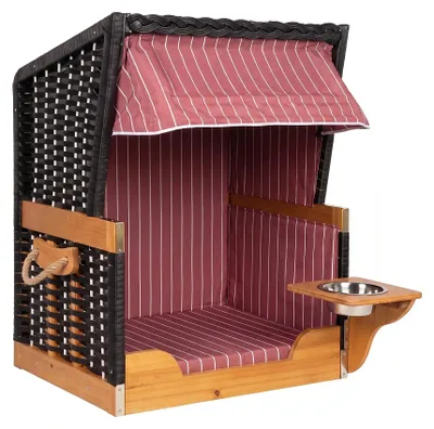 Produktbild von Webavita Hundestrandkorb Lassie mini grau rot schwarz Farbe: Rot