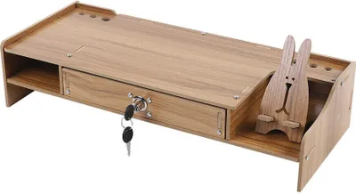 Zdjęcie produktu dla Stojak na monitor PC Stojak na ekran Komputer Szuflada Organizer Półka Uchwyt