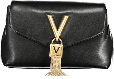 Produktbild von Schwarze Umhängetasche für Damen mit Kontrastdetails und Druckknopf