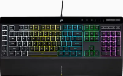 Image de Corsair | Rubber Dome | K55 RGB PRO | Clavier Gaming | Clavier Gaming | Lumière LED RGB | US | Filaire | Noir