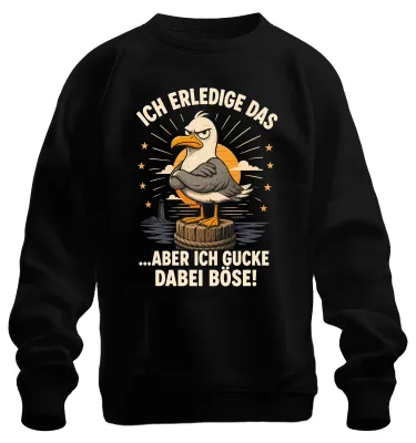Produktbild von Ich erledige das aber ich gucke dabei Statement Sarkasmus Sweatshirt Pullover, Schwarz, M