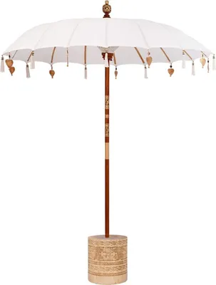 Zdjęcie produktu dla vidaXL Parasol balijski z podstawą kremowy 185 x 185 x 260 cm